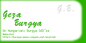 geza burgya business card